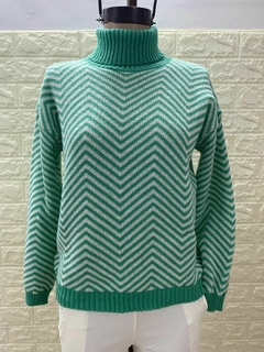 Sweater Antonella Cuello polera tejido fantasía rayado. Art: 9600 - comprar online