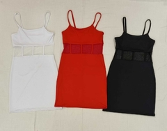 Vestido Jasha De Microfibra combinado con tul (simil corset) Art 7081 - tienda online