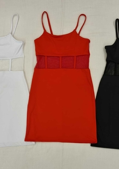 Vestido Jasha De Microfibra combinado con tul (simil corset) Art 7081