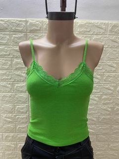 Musculosa MicroMorley con detalle de puntilla en el escote art 3645 - amaika