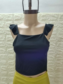 Musculosa Pupera de Crepe con voladito en los hombros art 3662 en internet