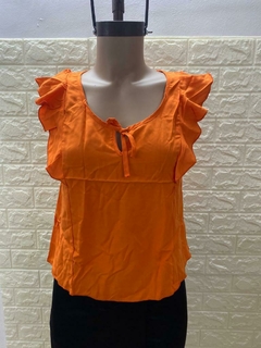 Blusa Elena De Fibrana Poplin con voladitos y lazo Art 3561 - comprar online