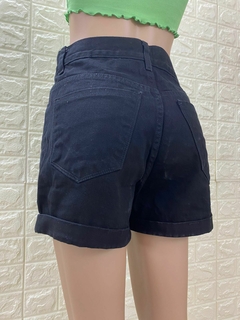 Short Básico de jean negro con dobladillo y bolsillos art 2161 - tienda online