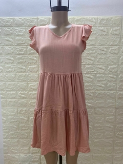 Vestido Dalma De Lino Con volado En Los Hombros Y En La Falda Art 7053 - comprar online