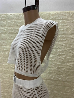 Imagen de Conjunto de hilo de musculosa y minifalda con cintura elastizada. Art: 9675