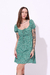 Vestido Amora Florido Verde Manga Bufante - comprar online