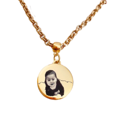 Colar Medalha Personalizado com Foto Banhado - comprar online