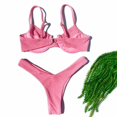 Biquini Meia Taça Lurex Rosa Bebê - comprar online