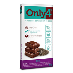 Chocolate com Chia e Açúcar de Côco 70% 80G Only4