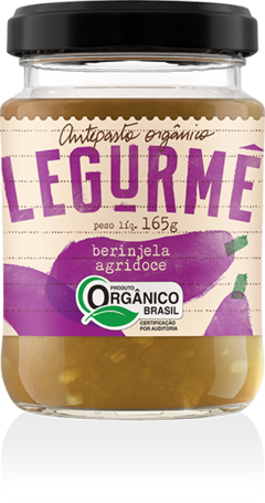 Antepasto Artesanal Orgânico de Beringela Agridoce Legurmê 165G