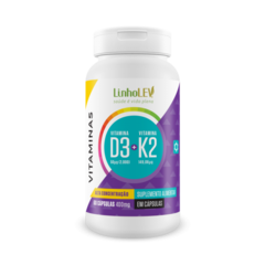 Vitamina D3+K2 Linho Lev 400Mg 60 Cápsulas