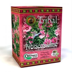 Chá Misto Orgânico Hibiscus Lime de Mate, Hibiscus e Limão Tribal Caixa 30G 15 Sachês