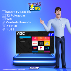 Tv 32p Aoc Led Smart Wifi Hd Hdmi - 32s5195