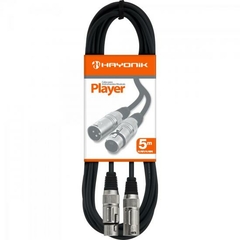 Cabo para Microfone XLR(F) X XLR(M) 5m PLAYER Preto HAYONIK na internet