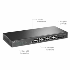 Switch Gerenciável L2+ C/ 24 Portas Gigabit E 4 Slots Sfp Jetstream Tl-sg3428 Smb - comprar online