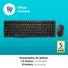 Teclado E Mouse Sem Fio 1000dpi Ra001 Preto - BIDU SHOP