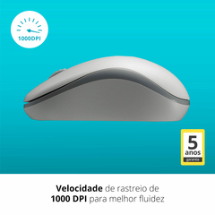 Mouse Sem Fio 1000dpi Ra008 Branco - BIDU SHOP