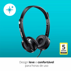 Fone Headset Com Microfone Sem Ruído Usb Pc Notebook Ra020 Preto - BIDU SHOP