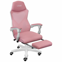 Cadeira Gamer Rocket Branca Com Rosa - Cgr10brs