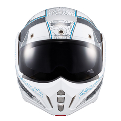 Capacete Texx Stratos 180 Topographic Branco E Azul 60 - comprar online