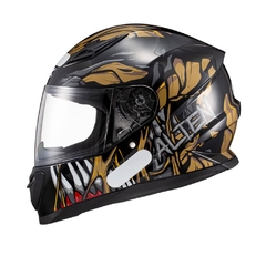 Capacete Texx Hawk - Alien Dourado Preto 56