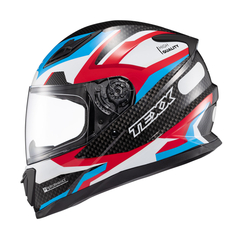 Capacete Texx Fechado Hawk Ride Azul Verm Branc Pret 60 na internet