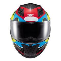 Capacete Texx Fechado Hawk Ride Azul Verd Verm Pret 62 - comprar online