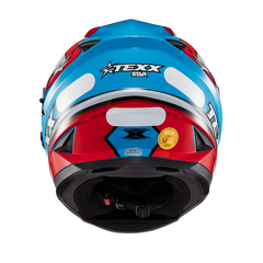 Capacete Texx Fechado Wing Superstar Azul Verm Branc 62 - loja online