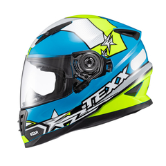 Capacete Texx Fechado Wing Superstar Azul Verd Branc 58 na internet