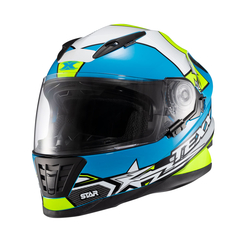 Imagem do Capacete Texx Fechado Wing Superstar Azul Verd Branc 60