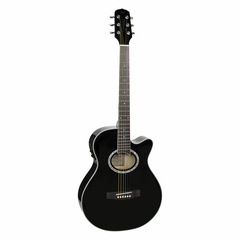 Violão Eletroacústico Aço Mini Jumbo Cutaway Gsf-1d Ceq Bk Preto, Com Afinador E Equalizador na internet