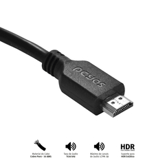 Cabo Hdmi 2.0 4k 30awg Puro Cobre 1 Metro - Phm20-1 - comprar online