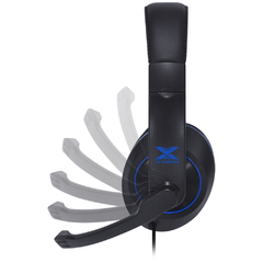 Fone Headset Gamer V Blade Ii P2 Estéreo Com Microfone Retrátil E Ajuste De Haste - Preto Com Azul - BIDU SHOP