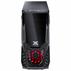 Gabinete Gamer Kepler Com Janela Lateral Acrílica Preto Frontal Acrílico 1 Fan Led Vermelho - comprar online