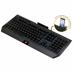 Teclado Gamer Protector Abnt2 Multimidia Led 7 Cores Usb Com Suporte Smartphone - Gt800 na internet