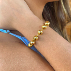 Pulseira De Corrente Com Bolas Grandes Folheado Em Ouro 18k - comprar online