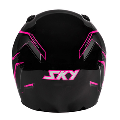 Capacete Sky Gamma Preto Brilho Transf Rosa 62 - comprar online