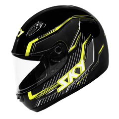 Capacete Sky Gamma Preto Brilho Transf Verde/amarelo 58 - loja online