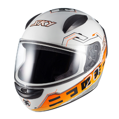 Capacete Sky Two Sorah Branco Fosco Transf Laranja 58 - BIDU SHOP