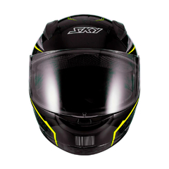 Capacete Sky Two Soldier Preto Brilho Transf Amarelo 58 - comprar online