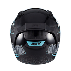 Capacete Sky Two Cyber Snake Preto Fosco Transf Azul 56 na internet