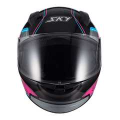 Capacete Sky Two Anos 90 Preto Fosco Transf Azul/rosa 62 - comprar online