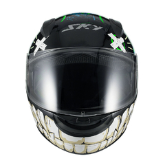 Capacete Sky Two Chaos Preto Brilho Transf Verde 62 - comprar online