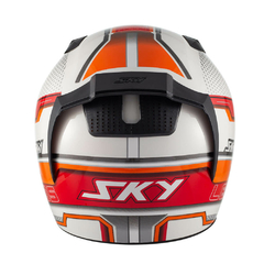 Capacete Sky Two Legends Branco Brilho Transf Laranja 56 - comprar online