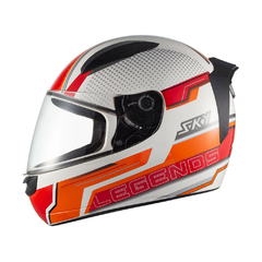 Capacete Sky Two Legends Branco Fosco Transf Laranja 60 - BIDU SHOP