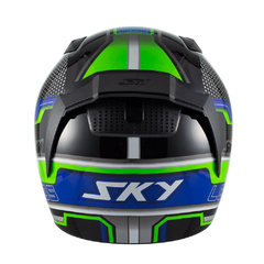 Capacete Sky Two Legends Preto Brilho Transf Verde 58 - comprar online