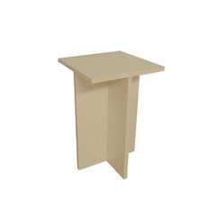 Banco Tampo Quadrado 65 Cm Natural Em Mdf