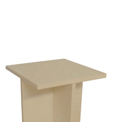 Banco Tampo Quadrado 45 Cm Natural Em Mdf - loja online