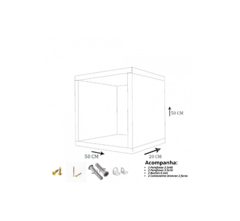 Kit 3 Nicho Decorativo 50x50x20 Cm Natural Em Mdf na internet