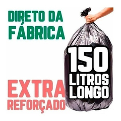 Saco De Lixo De 150 Litros Extra Reforçado P7 Pct C/100 unidades Preto